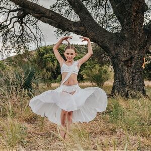 Elegant White Custom Lyrical dance costume
